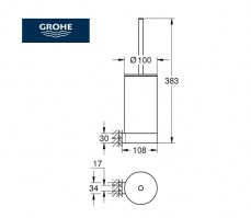 MEDIDAS ESCOBILLERO PARED SELECTION GROHE